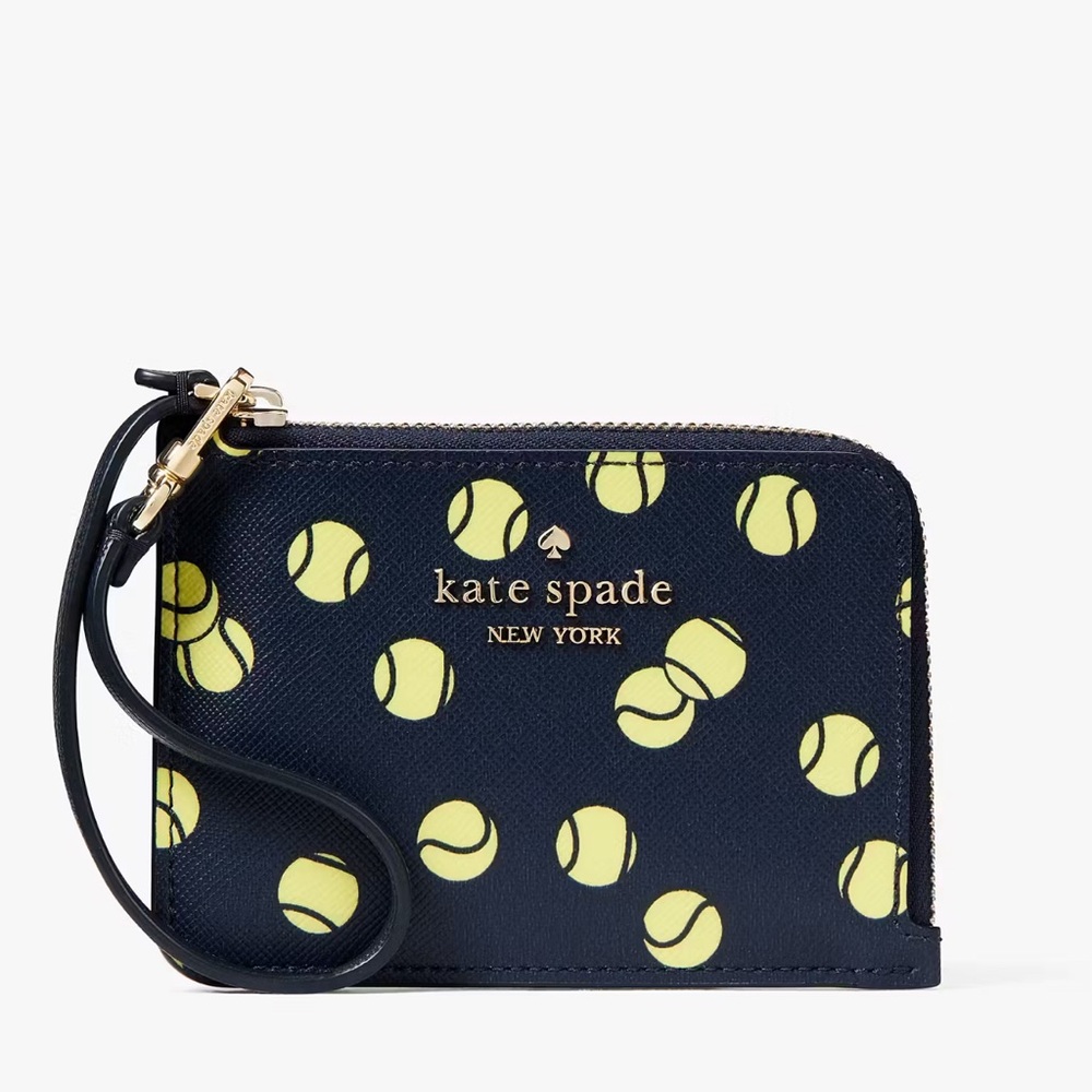 NWT💃Kate Spade Tennis Printed Small Card Holder Wristlet - Picture 3 of 6